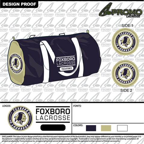 FOXBORO LACROSSE - Lacrosse Bag - Personally Customized